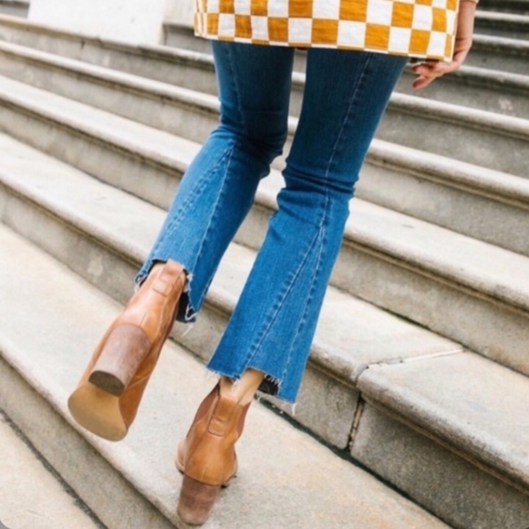 Madewell Cali Demi Boot cropped flare stretch destructed hem jeans size 24 - Picture 1 of 13